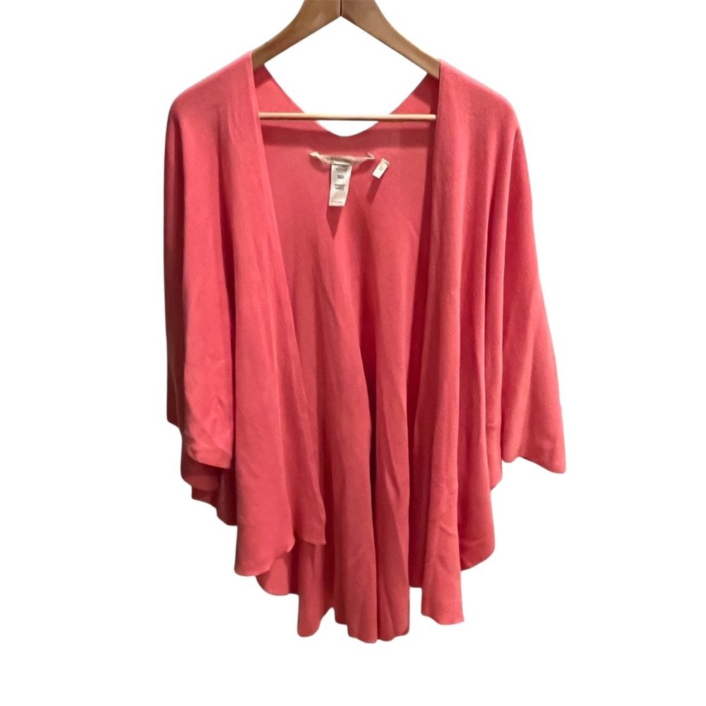 Soft Surroundings Set of 2 Stassi Sweater Cotton Shawl Wraps - Coral and Black - Picture 4 of 7